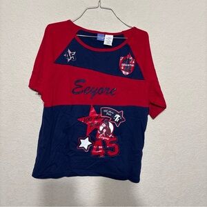 Disney Eeyore Red and Blue Women's Tee